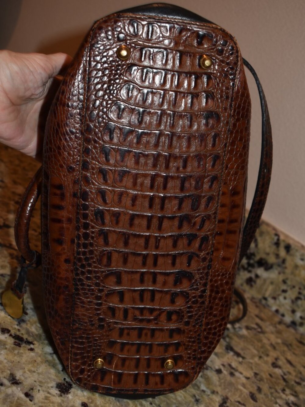 Brahmin Black Leather Crandall Tuscan Satchel - Picture 6 of 9